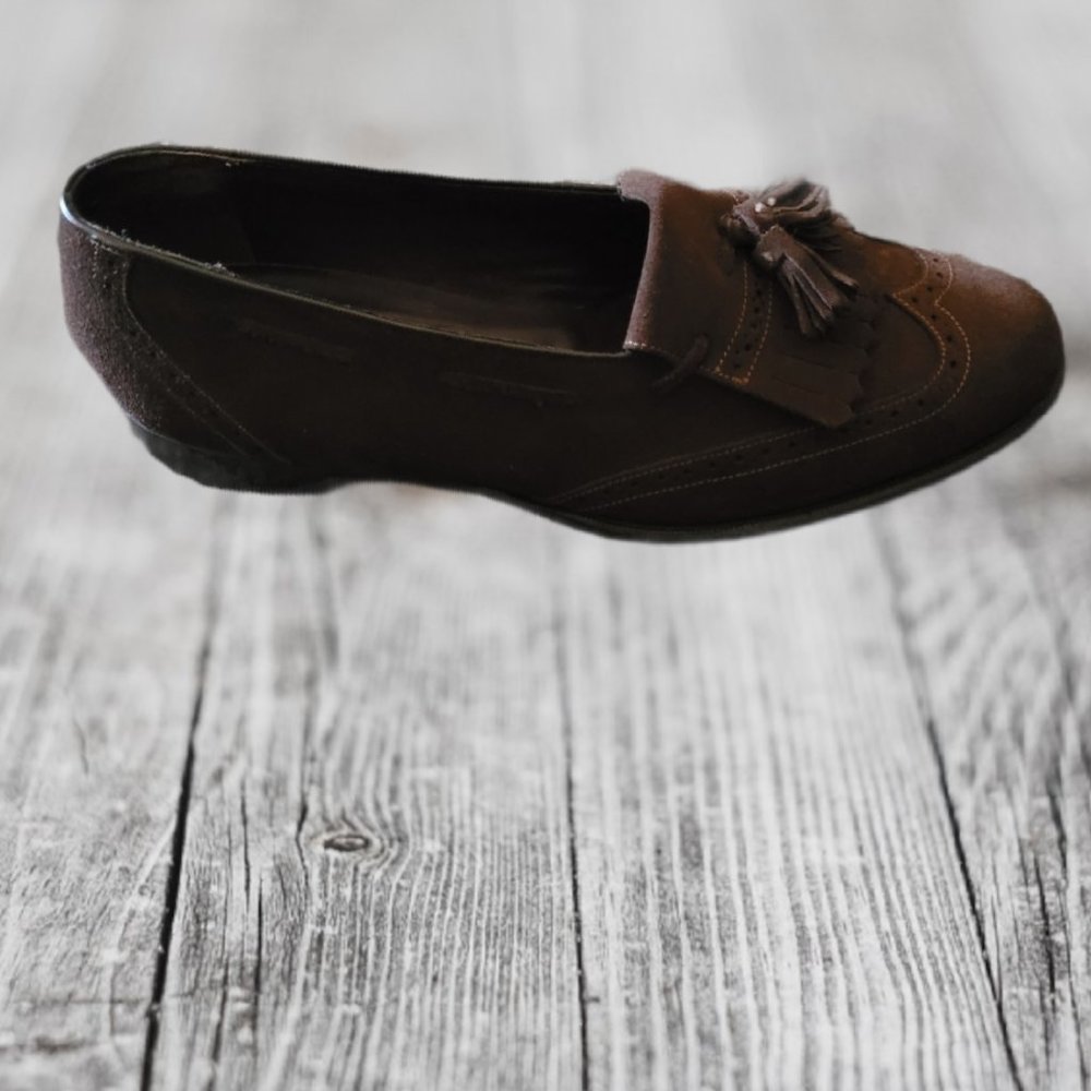 men johnson and murphy brown suede dress shoe size